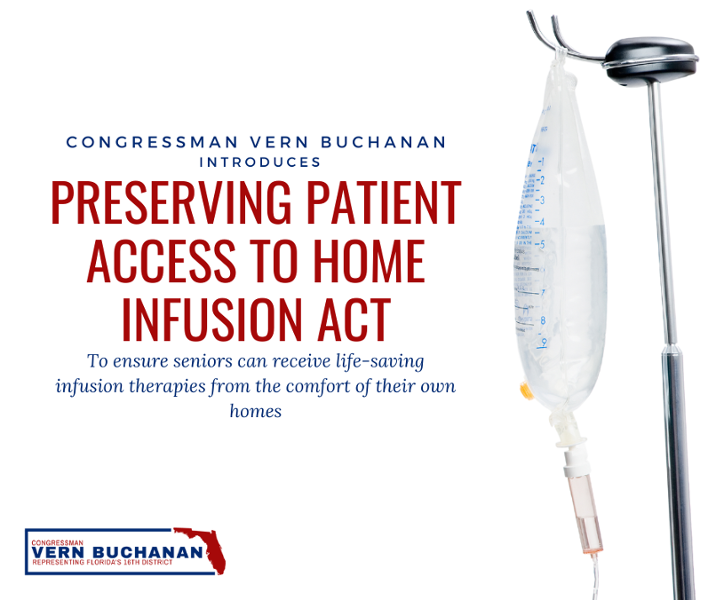 Buchanan, Sewell, Upton, Dingell Introduce Bipartisan Legislation to Preserve Patient Access to Home Infusion Services